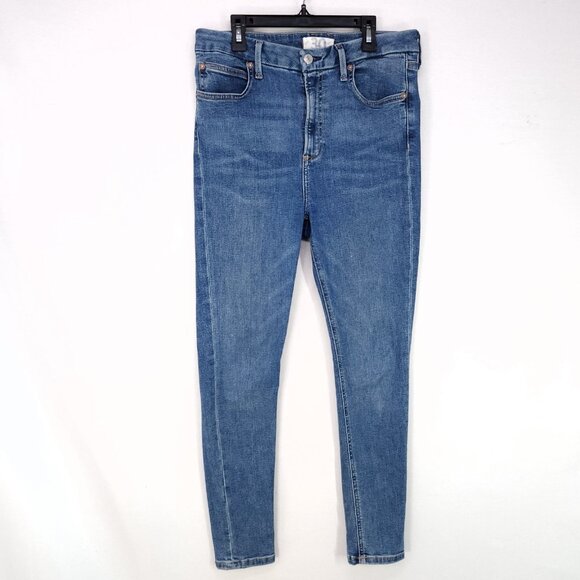 Free People Jeans Women's Size 30 Blue Denim Skinny Leg Stretch Shaping - Picture 1 of 13